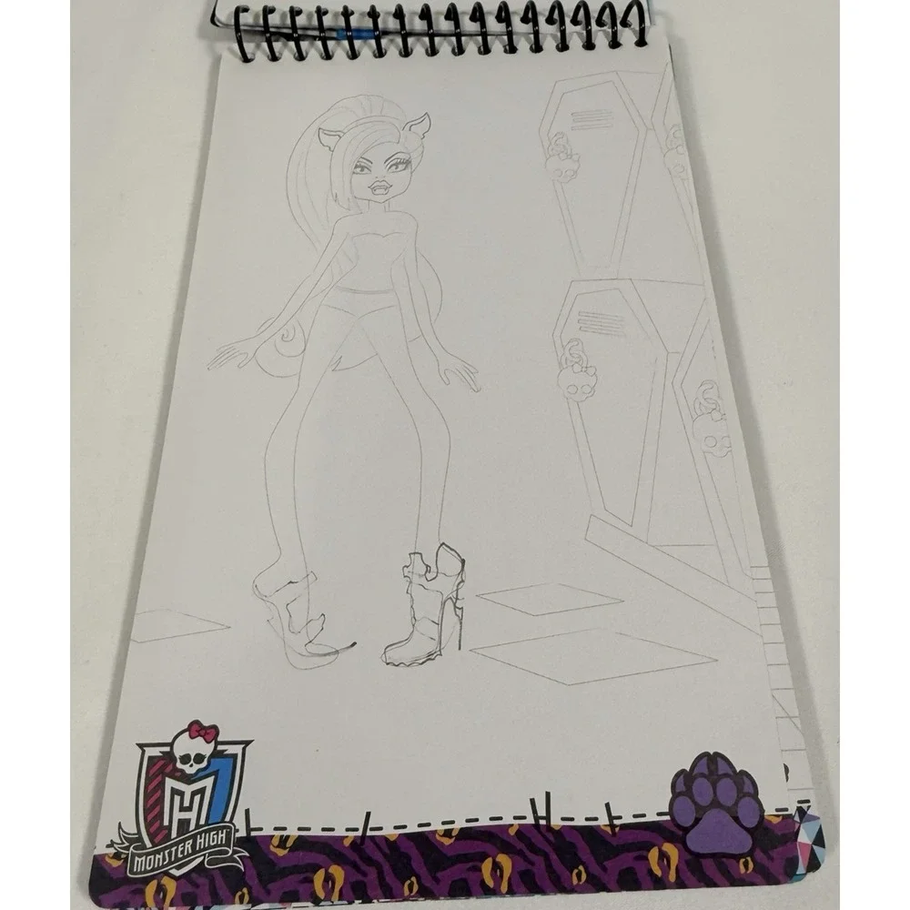 Monster High Activity Book Lot Kids Multicolor Sticker Stylist Neon Coloring